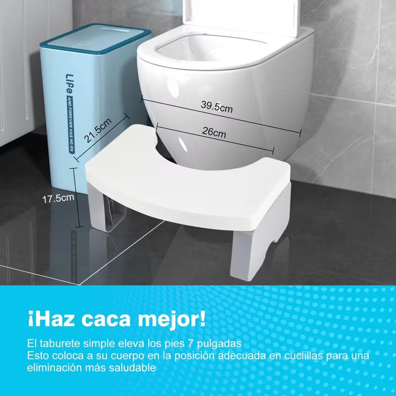 Taburete para Inodoro 7” – Reposapiés para Baño Antideslizante y Plegable, Taburete de Postura Natural para Adultos y Niños