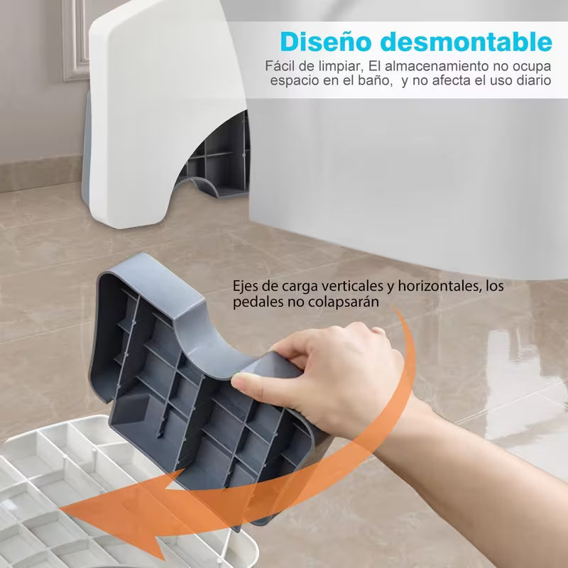 Taburete para Inodoro 7” – Reposapiés para Baño Antideslizante y Plegable, Taburete de Postura Natural para Adultos y Niños
