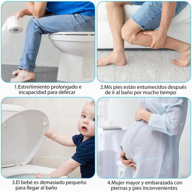 Taburete para Inodoro 7” – Reposapiés para Baño Antideslizante y Plegable, Taburete de Postura Natural para Adultos y Niños