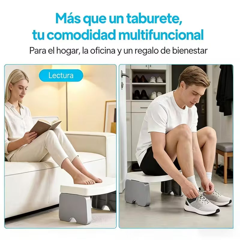 Taburete para Inodoro 7” – Reposapiés para Baño Antideslizante y Plegable, Taburete de Postura Natural para Adultos y Niños