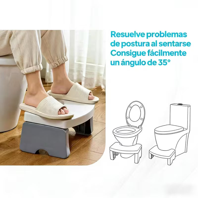 Taburete para Inodoro 7” – Reposapiés para Baño Antideslizante y Plegable, Taburete de Postura Natural para Adultos y Niños